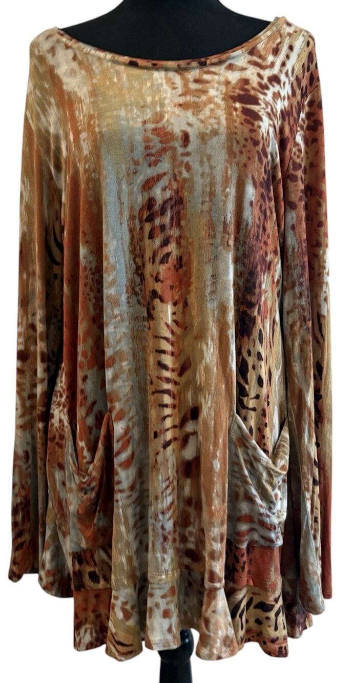 LOGO by Lori Goldstein Multi-patterned Tunic with Pockets Size 1X